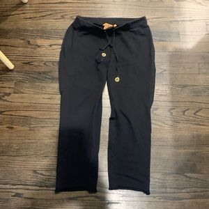 Tory Burch Black gold Emblem Sweatpants-small